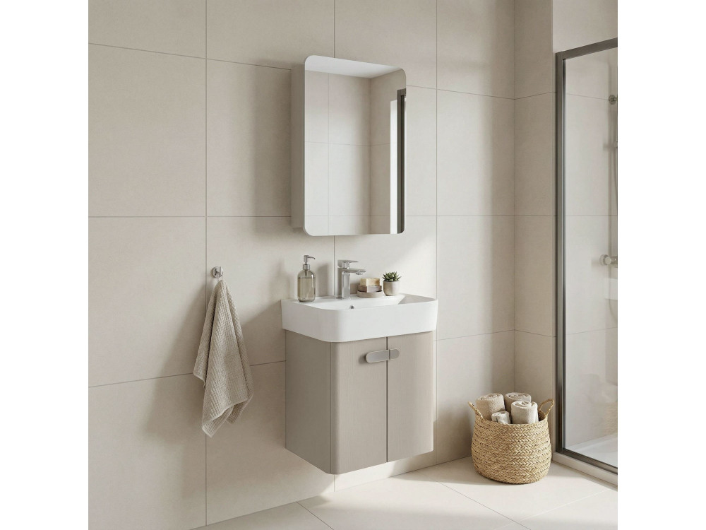 Conjunto de mueble con lavabo y espejo (2 piezas) «Orbit 55» - 55 x 38 x 62 cm - Mink