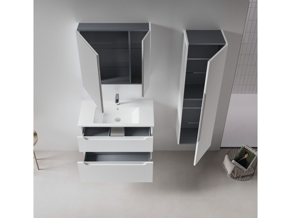 Mueble para lavabo «Messina 85 v2» - 85 x 45 x 55 cm - Blanco mate