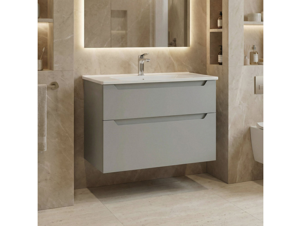 Mueble para lavabo «Messina 85 v2» - 85 x 45 x 55 cm - Mate Cashmere