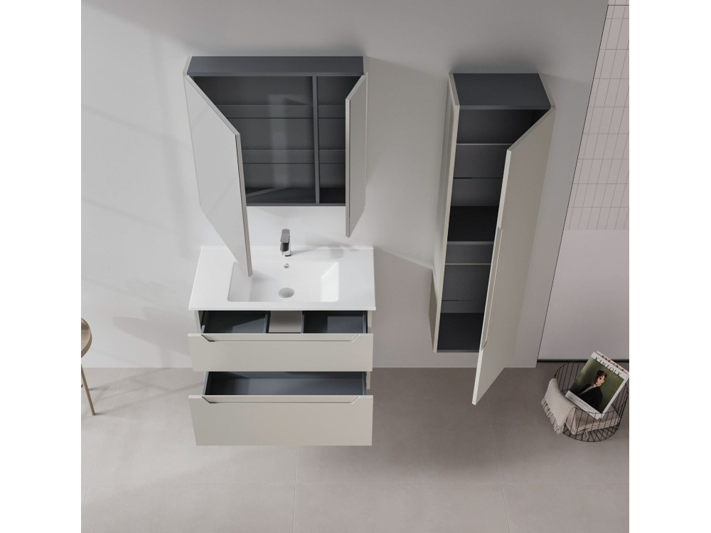 Mueble para lavabo «Messina 85 v2» - 85 x 45 x 55 cm - Mate Cashmere