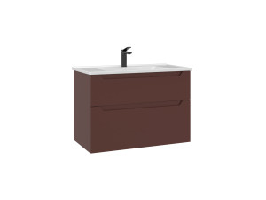 Mueble para lavabo «Messina 85 v2» - 85 x 45 x 55 cm - Rojo mate