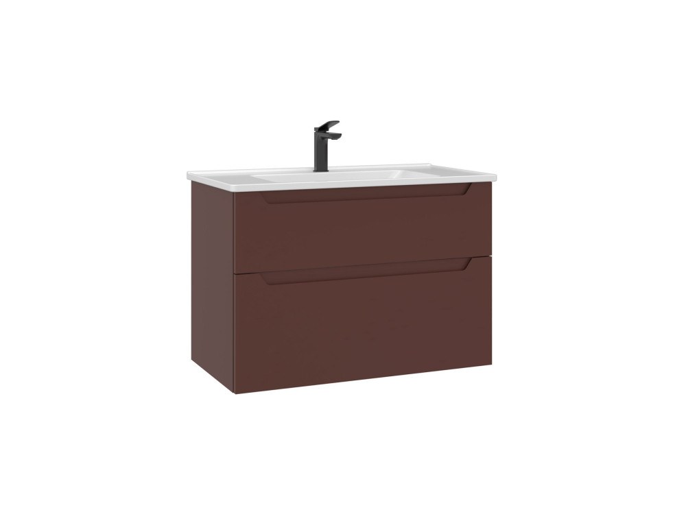 Mueble para lavabo «Messina 85 v2» - 85 x 45 x 55 cm - Rojo mate