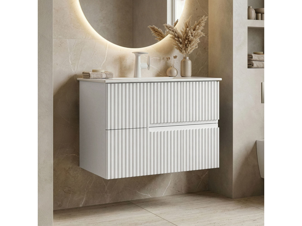 Mueble para lavabo «Moonlight 70 v2» - 71 x 51 x 51 cm - Blanco mate
