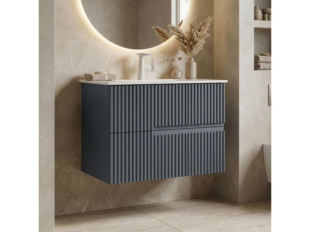 Mueble para lavabo «Moonlight 70 v2» - 71 x 51 x 51 cm - Antracita mate