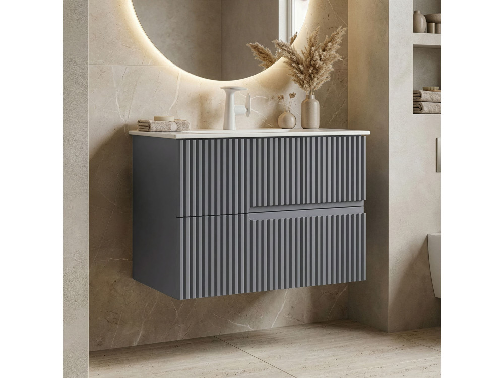 Mueble para lavabo «Moonlight 70 v2» - 71 x 51 x 51 cm - Gris mate