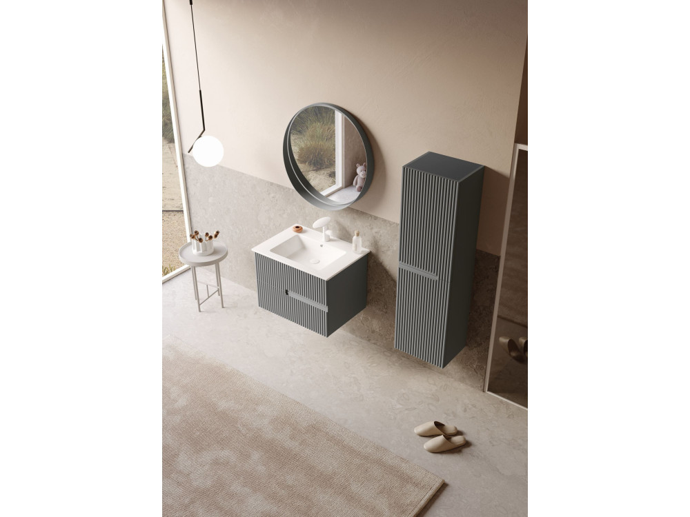Mueble para lavabo «Moonlight 70 v2» - 71 x 51 x 51 cm - Gris mate