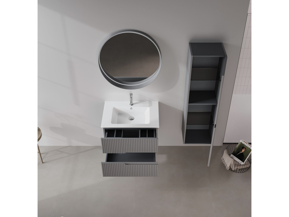 Mueble para lavabo «Moonlight 70 v2» - 71 x 51 x 51 cm - Gris mate