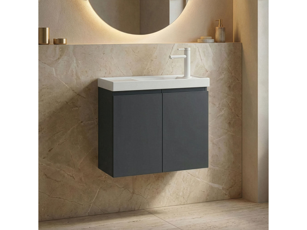 Mueble para lavabo «Ferla 60» - 60 x 22 x 50 cm - Antracita mate