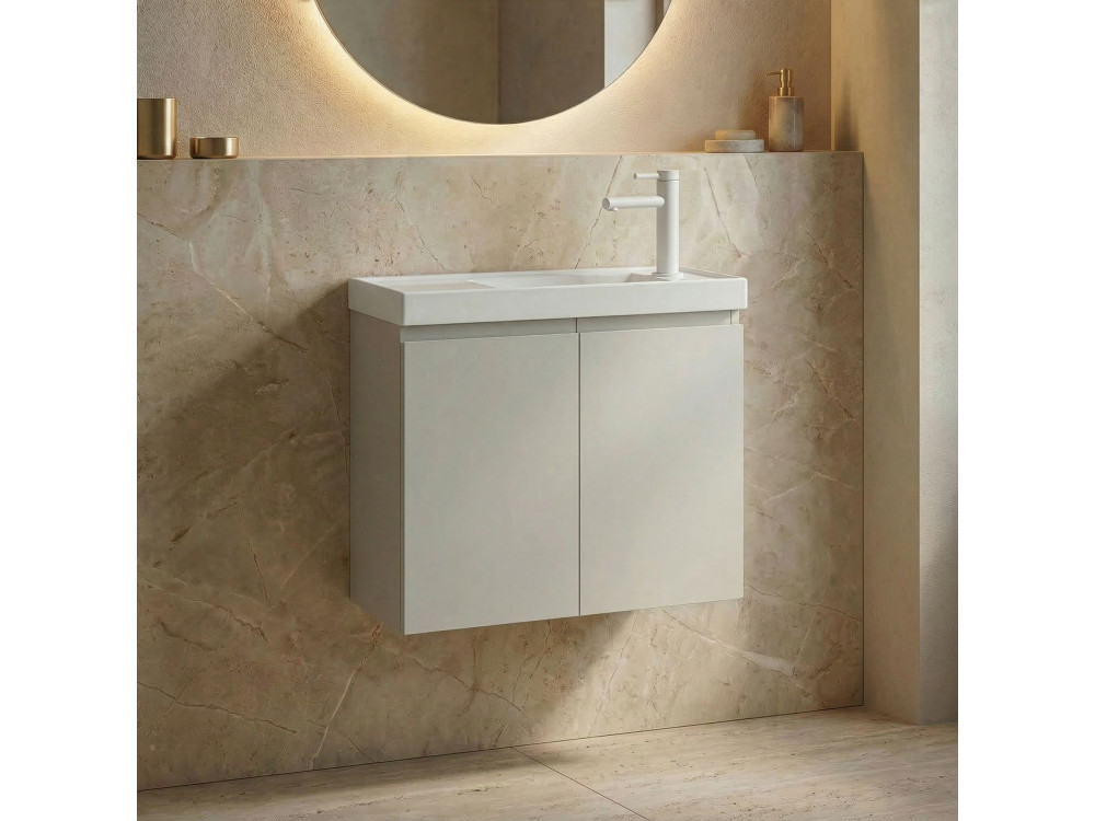 Mueble para lavabo «Ferla 60» - 60 x 22 x 50 cm - Mate Cashmere