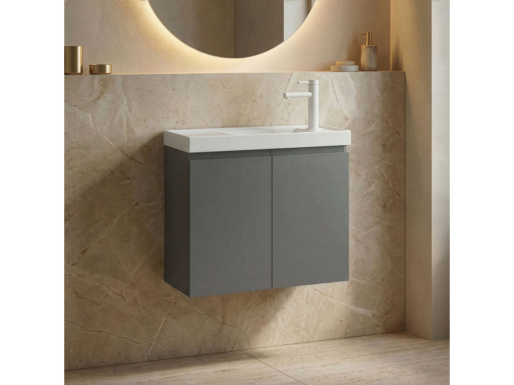 Mueble para lavabo «Ferla 60» - 60 x 22 x 50 cm - Gris mate
