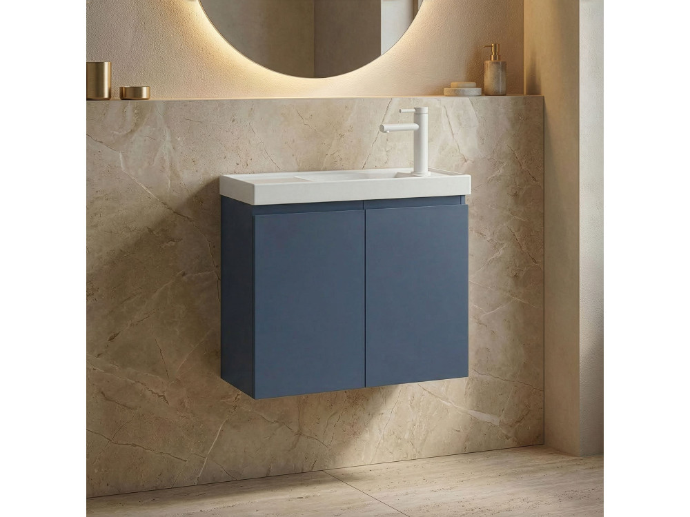 Mueble para lavabo «Ferla 60» - 60 x 22 x 50 cm - Azul petróleo