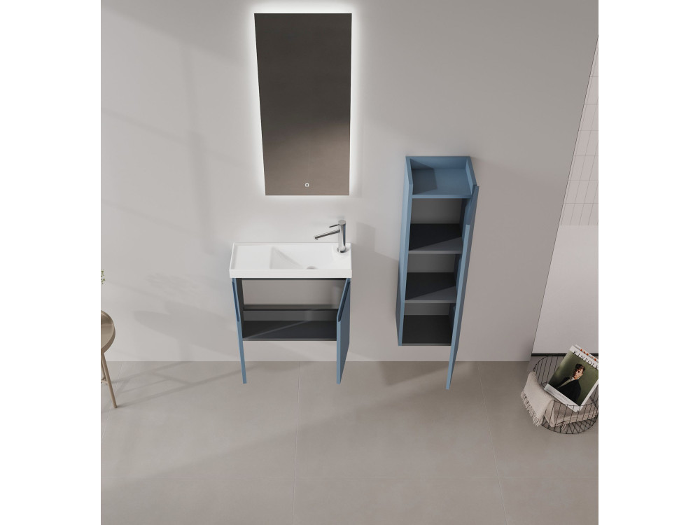 Mueble para lavabo «Ferla 60» - 60 x 22 x 50 cm - Azul petróleo