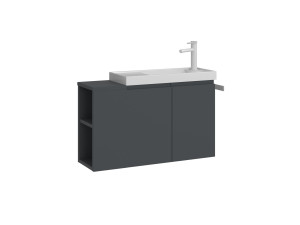 Mueble para lavabo «Ferla 80» - 80 x 22 x 45 cm - Antracita mate