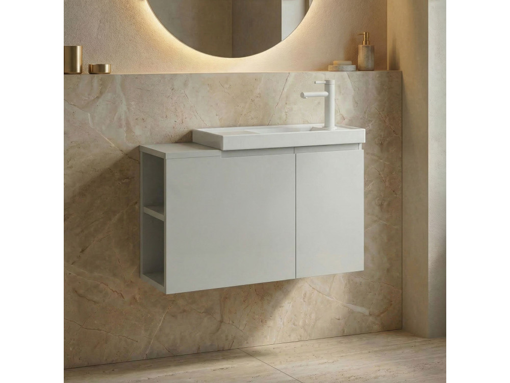 Mueble para lavabo «Ferla 80» - 80 x 22 x 45 cm - Mate Cashmere