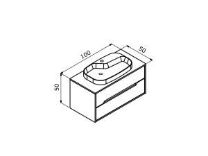 Mueble de lavabo «Galia 100 v2» -  cm - Nogal oscuro