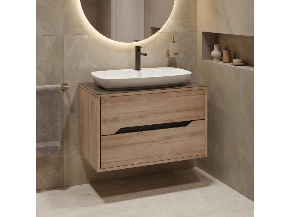 Mueble para lavabo «Galia 80 v2» - 80 x 50 x 50 cm - Roble