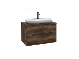 Mueble para lavabo «Galia 80 v2» - 80 x 50 x 50 cm - Nogal oscuro