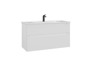 Mueble para lavabo «Messina 100 v2» - 100 x 45 x 55 cm - Blanco mate