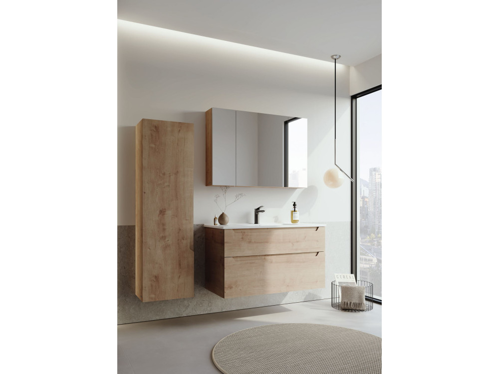 Mueble para lavabo «Messina 100 v2» - 100 x 45 x 55 cm - Roble