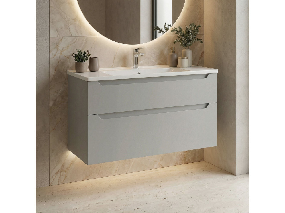 Mueble para lavabo «Messina 100 v2» - 100 x 45 x 55 cm - Mate Cashmere