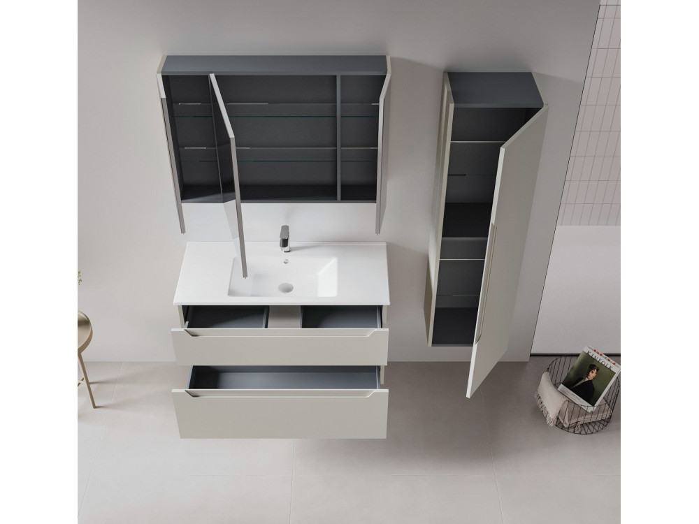 Mueble para lavabo «Messina 100 v2» - 100 x 45 x 55 cm - Mate Cashmere