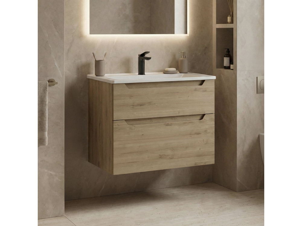 Mueble para lavabo «Messina 65 v2» - 65 x 45 x 55 cm - Roble