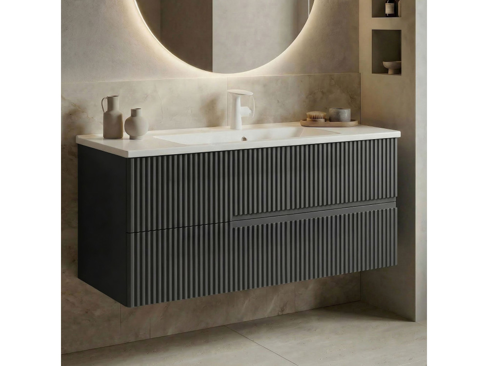 Mueble para lavabo «Moonlight 120» - 121 x 51 x 51 cm - Antracita mate