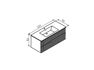 Mueble para lavabo «Moonlight 120» - 121 x 51 x 51 cm - Blanco mate