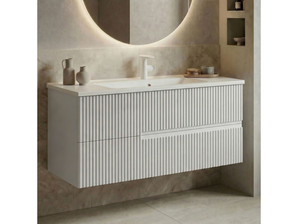 Mueble para lavabo «Moonlight 120» - 121 x 51 x 51 cm - Blanco mate