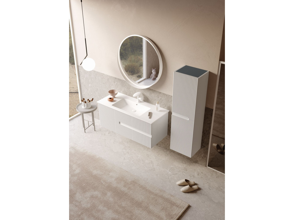 Mueble para lavabo «Moonlight 120» - 121 x 51 x 51 cm - Blanco mate