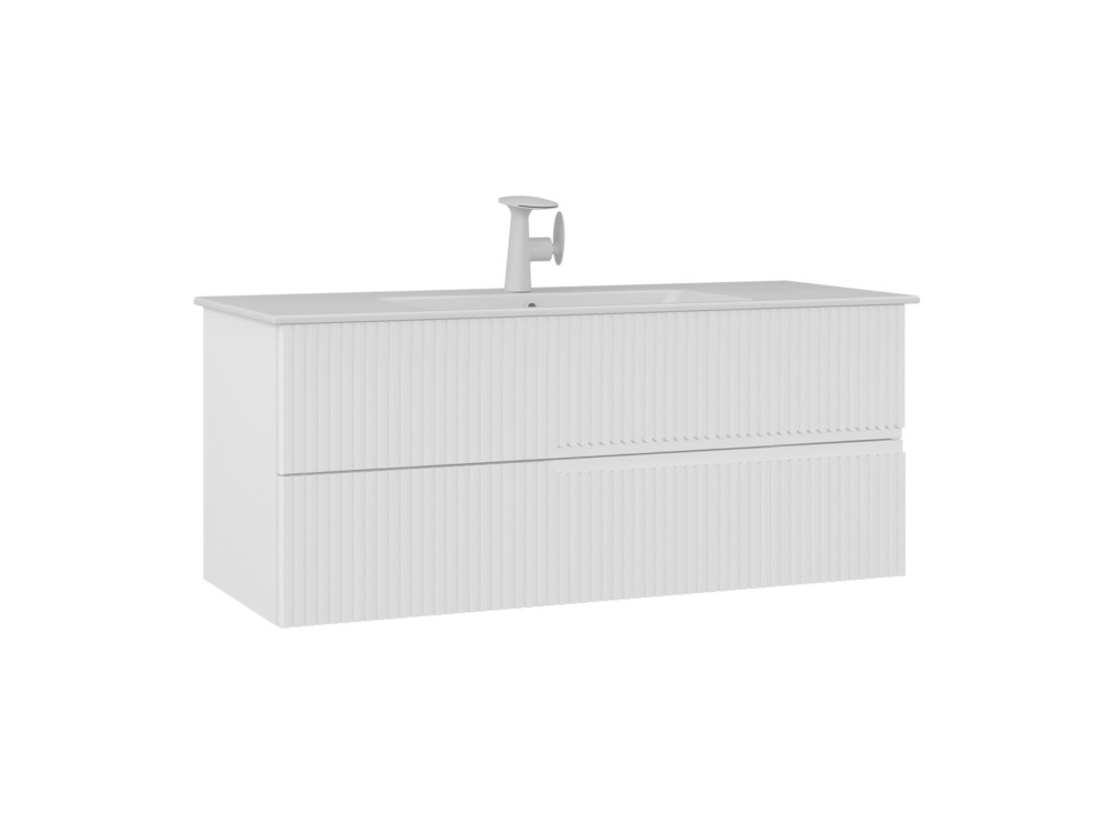 Mueble para lavabo «Moonlight 120» - 121 x 51 x 51 cm - Blanco mate