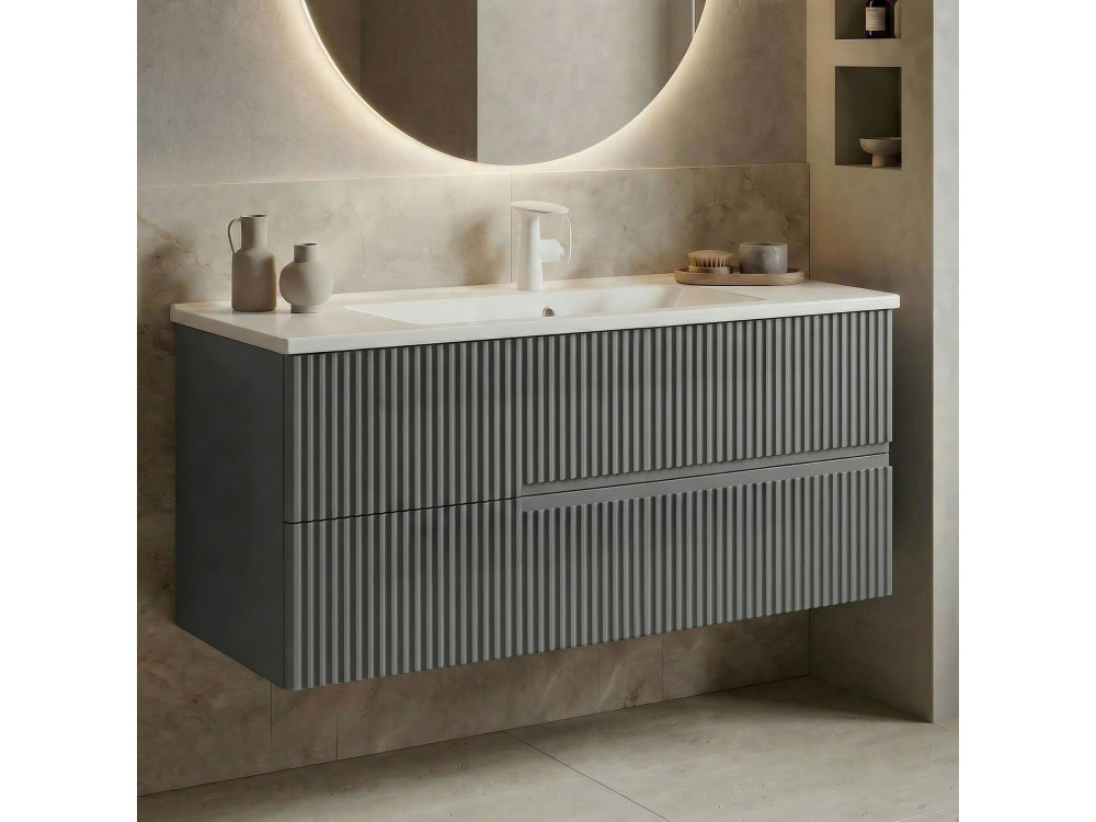 Mueble para lavabo «Moonlight 120» - 121 x 51 x 51 cm - Gris mate