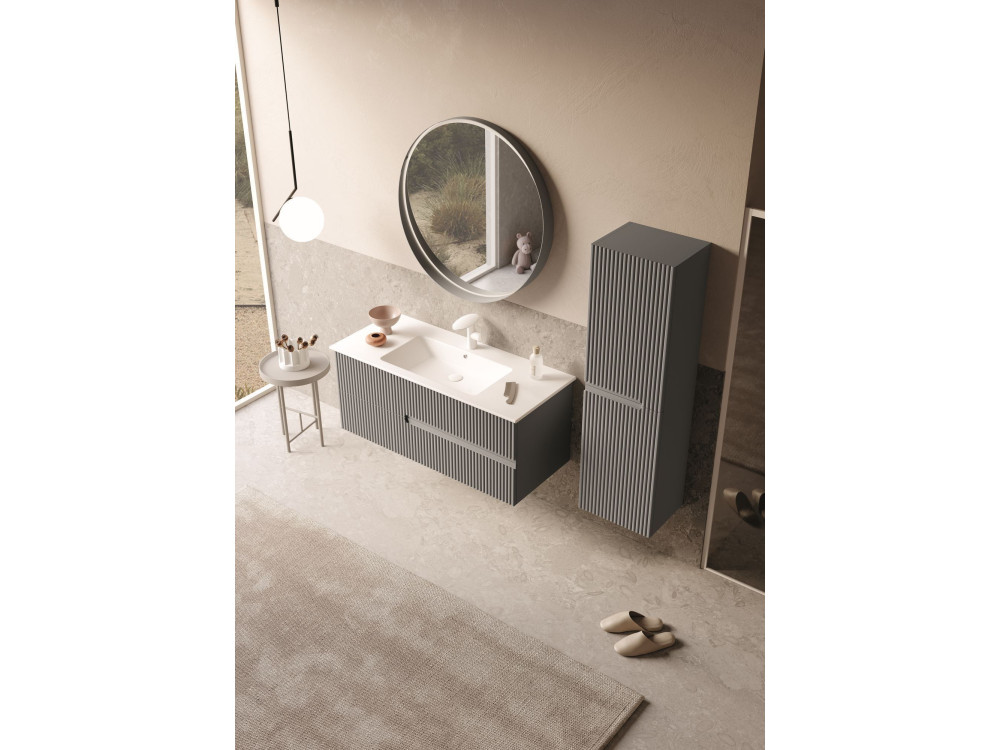 Mueble para lavabo «Moonlight 120» - 121 x 51 x 51 cm - Gris mate