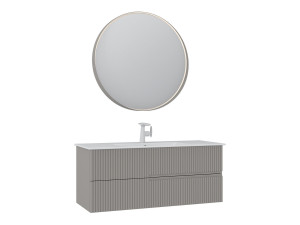 Conjunto de mueble con lavabo y espejo (2 piezas) «Moonlight 120 v2» - 121 x 51 x 51 cm - Matte Mink