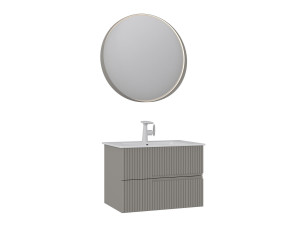 Conjunto de mueble con lavabo y espejo (2 piezas) «Moonlight 70 v2» - 71 x 51 x 51 cm - Matte Mink