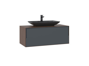 Mueble para lavabo «Craft 100» - 100 x 50 x 40 cm - Nogal / Antracita