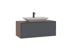 Mueble para lavabo «Craft 100» - 100 x 50 x 40 cm - Nogal / Antracita