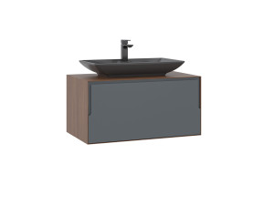 Mueble para lavabo «Craft 80» - 80 x 50 x 40 cm - Nogal / Antracita