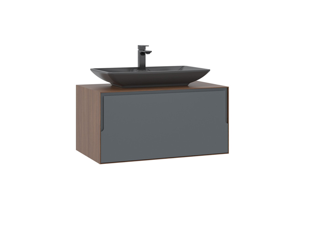 Mueble para lavabo «Craft 80» - 80 x 50 x 40 cm - Nogal / Antracita