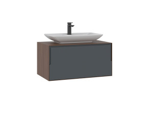 Mueble para lavabo «Craft 80» - 80 x 50 x 40 cm - Nogal / Antracita