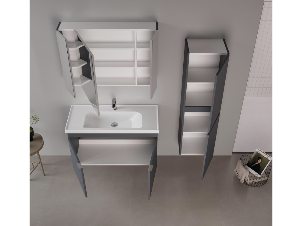 Mueble para lavabo «Desna 100» - 100 x 45 x 58 cm - Antracita mate