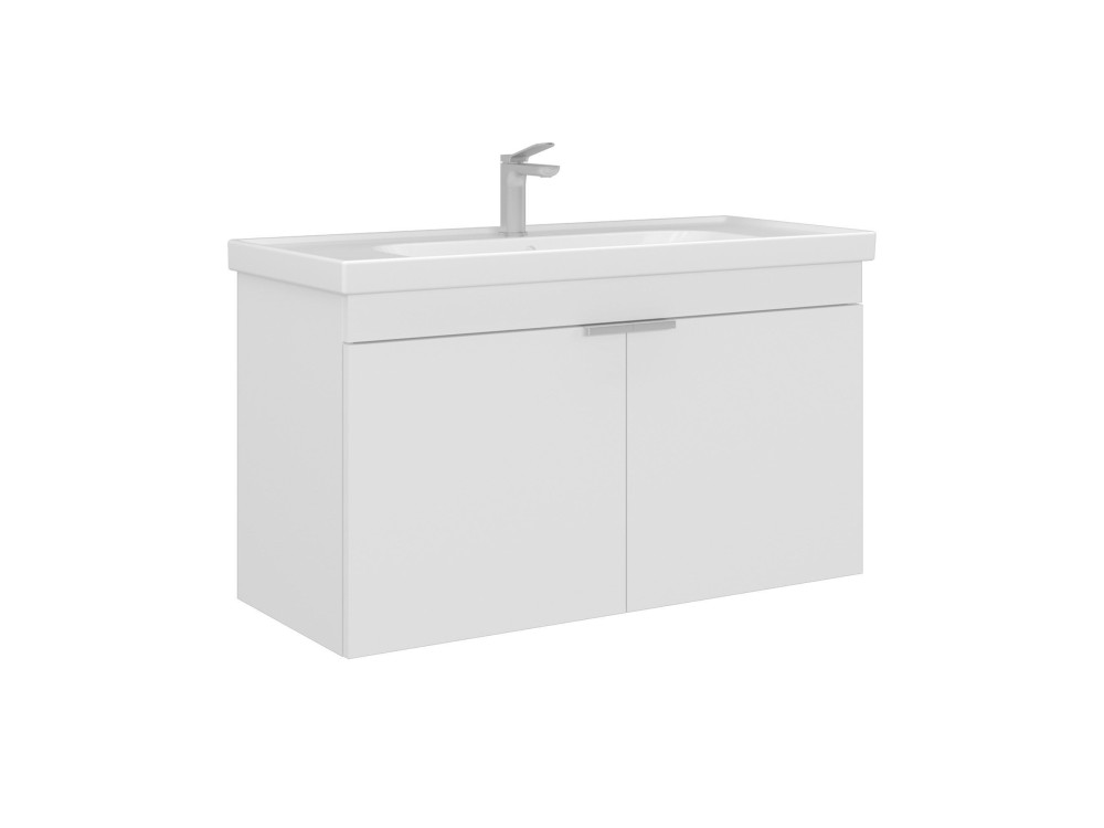 Mueble para lavabo «Desna 100» - 100 x 45 x 58 cm - Blanco mate