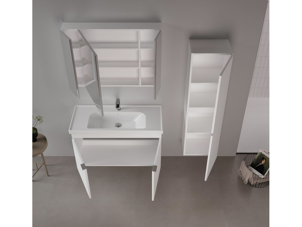 Mueble para lavabo «Desna 100» - 100 x 45 x 58 cm - Blanco mate