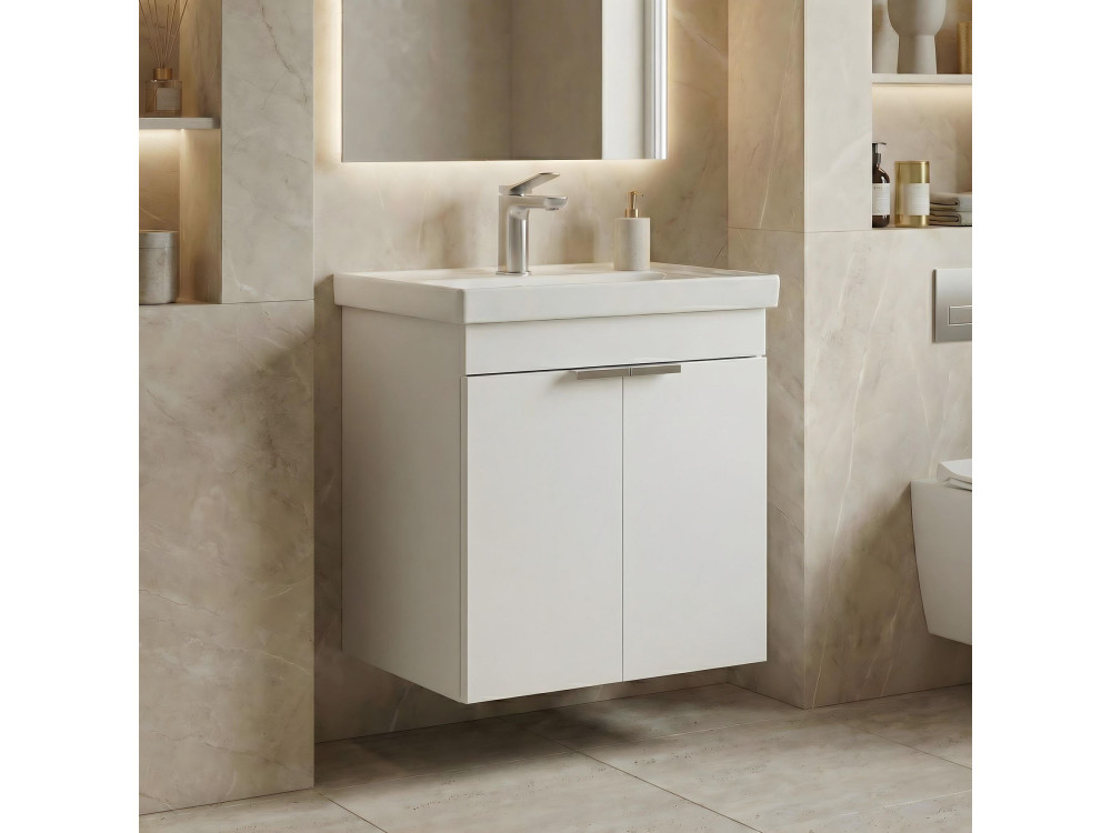 Mueble para lavabo «Desna 50» - 50 x 38 x 58 cm - Blanco mate