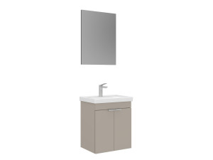Conjunto de mueble con lavabo y espejo (2 piezas) «Desna 50» - 50 x 38 x 58 cm - Arena