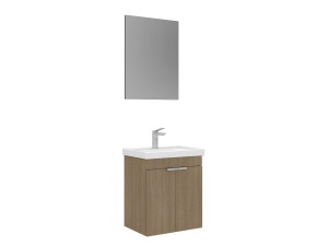 Conjunto de mueble con lavabo y espejo (2 piezas) «Desna 50» - 50 x 38 x 58 cm - Roble