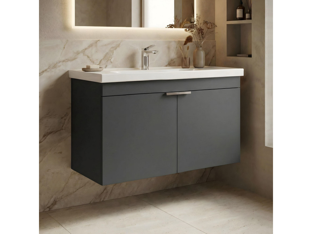 Mueble para lavabo «Desna 80» - 80 x 45 x 58 cm - Antracita mate