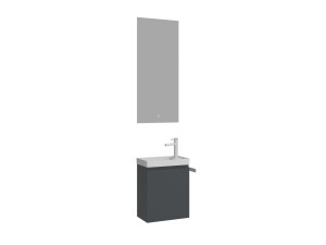 Conjunto de mueble con lavabo y espejo (2 piezas) «Ferla 40» - 40 x 22 x 50 cm - Antracita mate