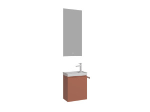 Conjunto de mueble con lavabo y espejo (2 piezas) «Ferla 40» - 40 x 22 x 50 cm - Canela mate