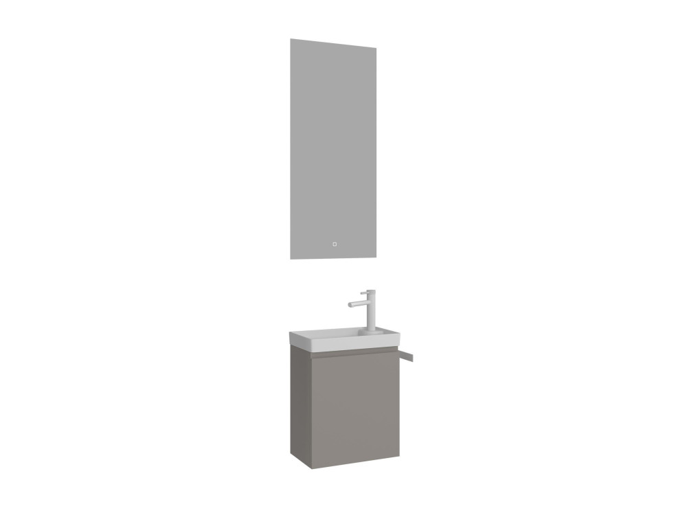 Conjunto de mueble con lavabo y espejo (2 piezas) «Ferla 40» - 40 x 22 x 50 cm - Matte Mink